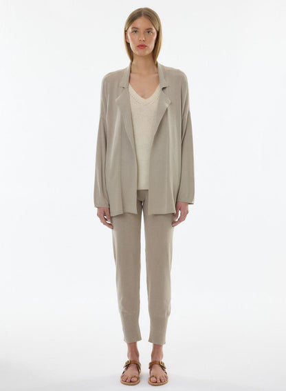 Organic Cotton Knit Stonewashed Jacket With Self Tie - MAJESTIC FILATURES - Banebrook Collections