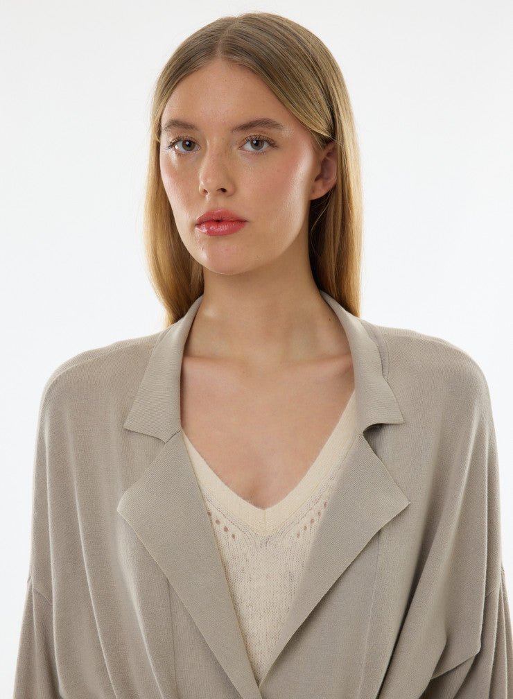 Organic Cotton Knit Stonewashed Jacket With Self Tie - MAJESTIC FILATURES - Banebrook Collections