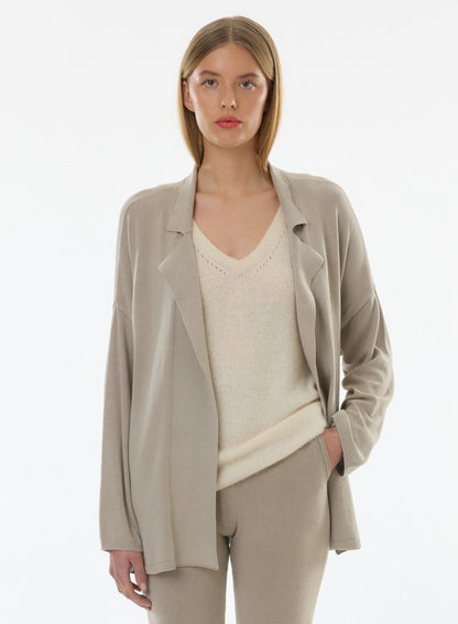 Organic Cotton Knit Stonewashed Jacket With Self Tie - MAJESTIC FILATURES - Banebrook Collections