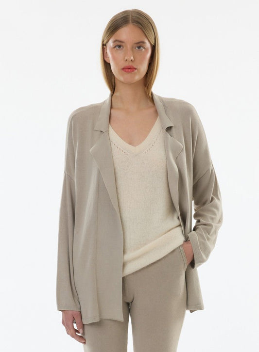 Organic Cotton Knit Stonewashed Jacket With Self Tie - MAJESTIC FILATURES - Banebrook Collections