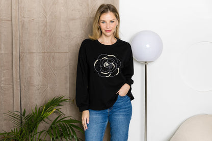 Rachel Top with Embroidery & Pearls - JOH APPAREL - Banebrook Collections