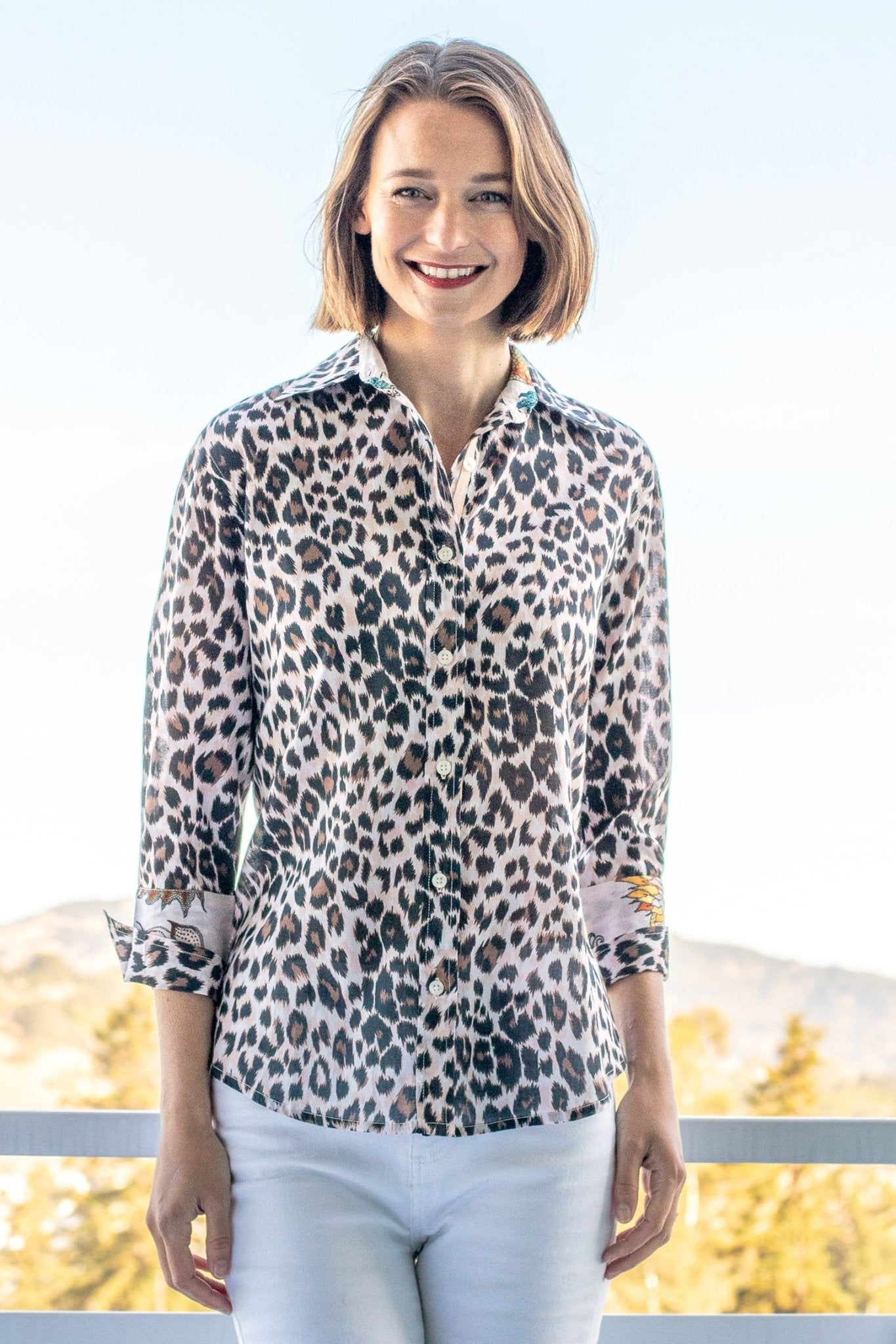 Rome Shirt With 3/4 Sleeve Cheetah Print - DIZZY LIZZIE - Banebrook Collections