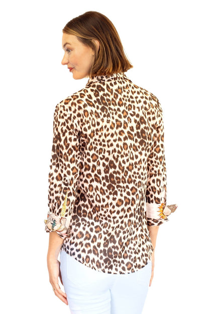 Rome Shirt With 3/4 Sleeve Cheetah Print - DIZZY LIZZIE - Banebrook Collections