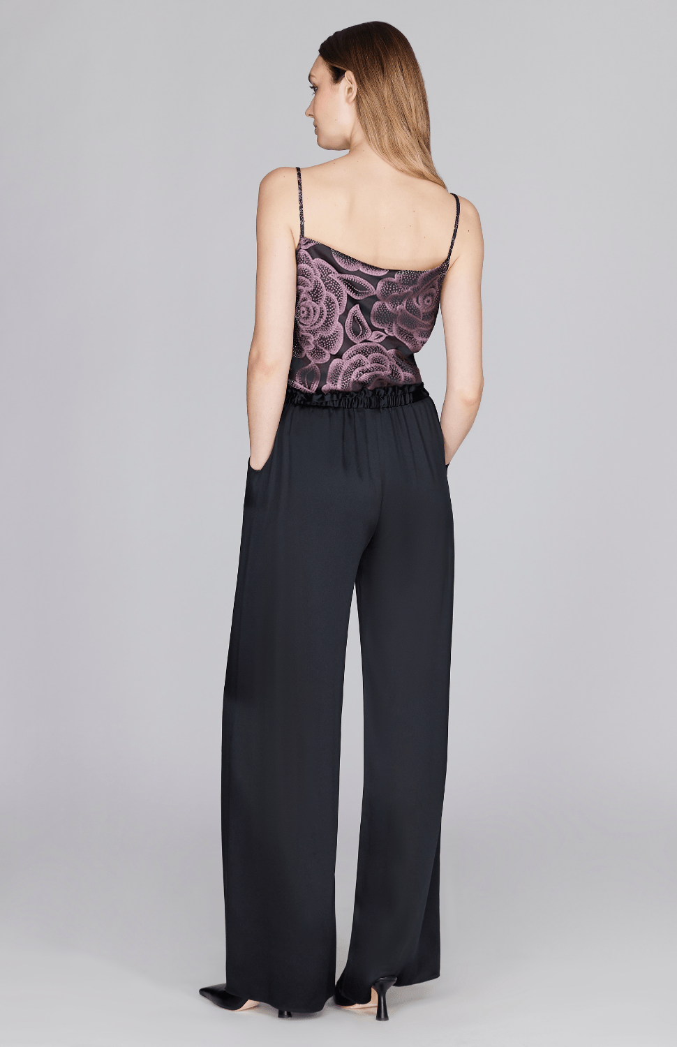 Rose Dot Jacquard Drape Front Camisole - Mi Jong Lee - Banebrook Collections