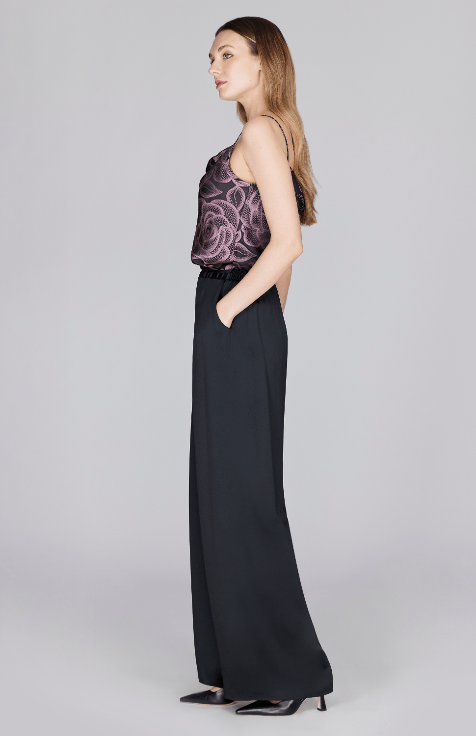 Rose Dot Jacquard Drape Front Camisole - Mi Jong Lee - Banebrook Collections