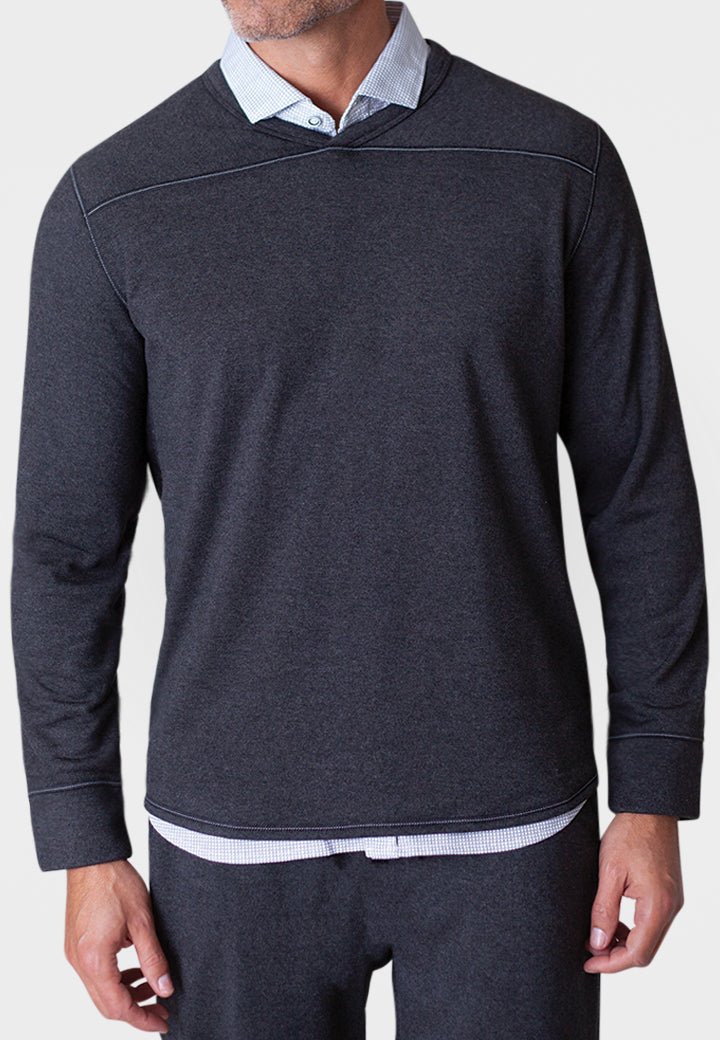 Rugvee Pullover V - Neck Sweatshirt - Charcoal Grey - BUKI - Banebrook Collections