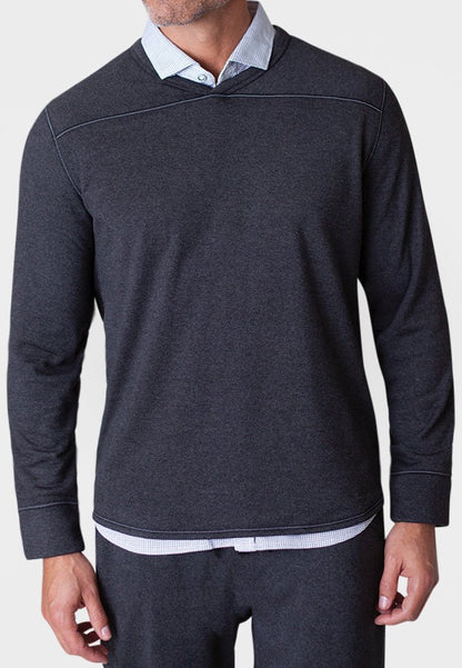 Rugvee Pullover V - Neck Sweatshirt - Charcoal Grey - BUKI - Banebrook Collections