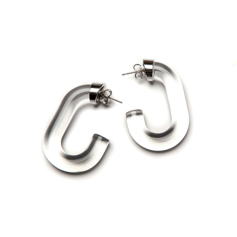 Sara Resin Earring Silver - PONO - Banebrook Collections