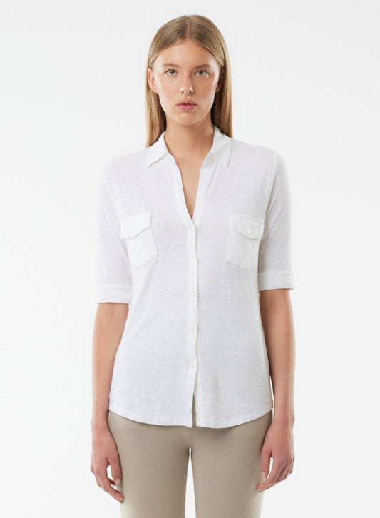 Soft Touch Elbow Sleeve Pocket Shirt - MAJESTIC FILATURES - Banebrook Collections