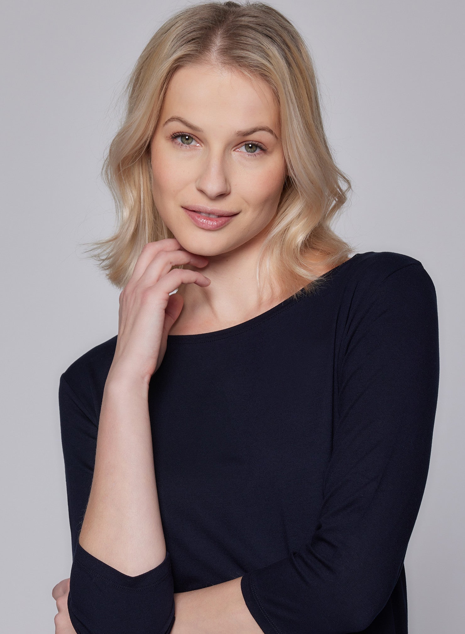 Soft Touch Relaxed 3/4 Sleeve Boatneck T-Shirt - MAJESTIC FILATURES - Banebrook Collections