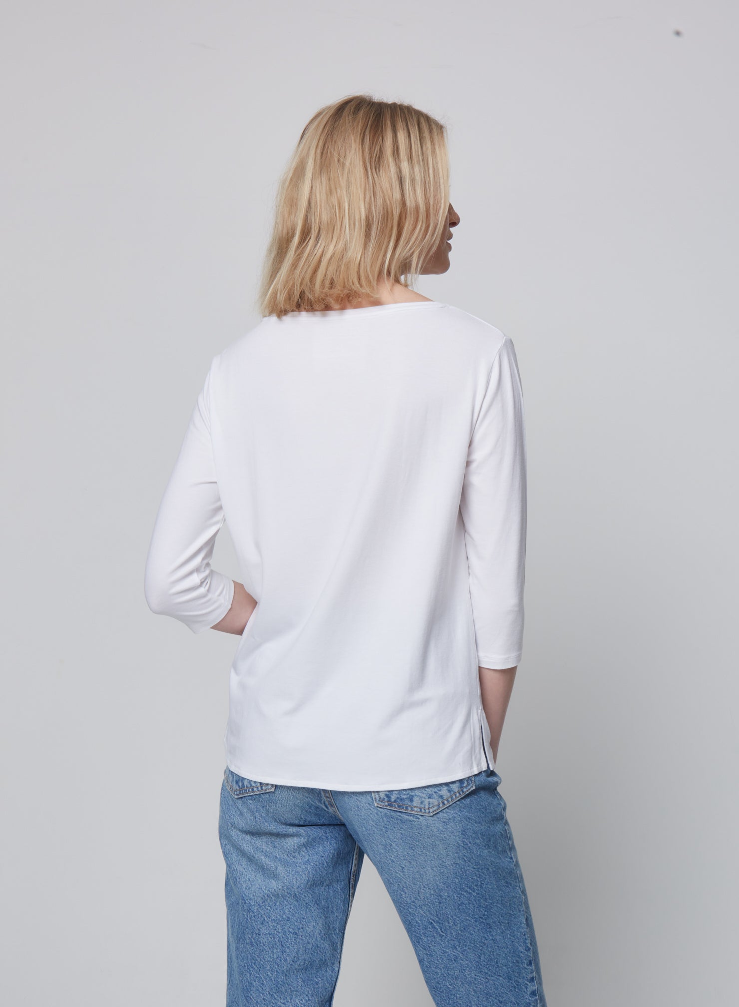 Soft Touch Relaxed 3/4 Sleeve Boatneck T-Shirt - MAJESTIC FILATURES - Banebrook Collections