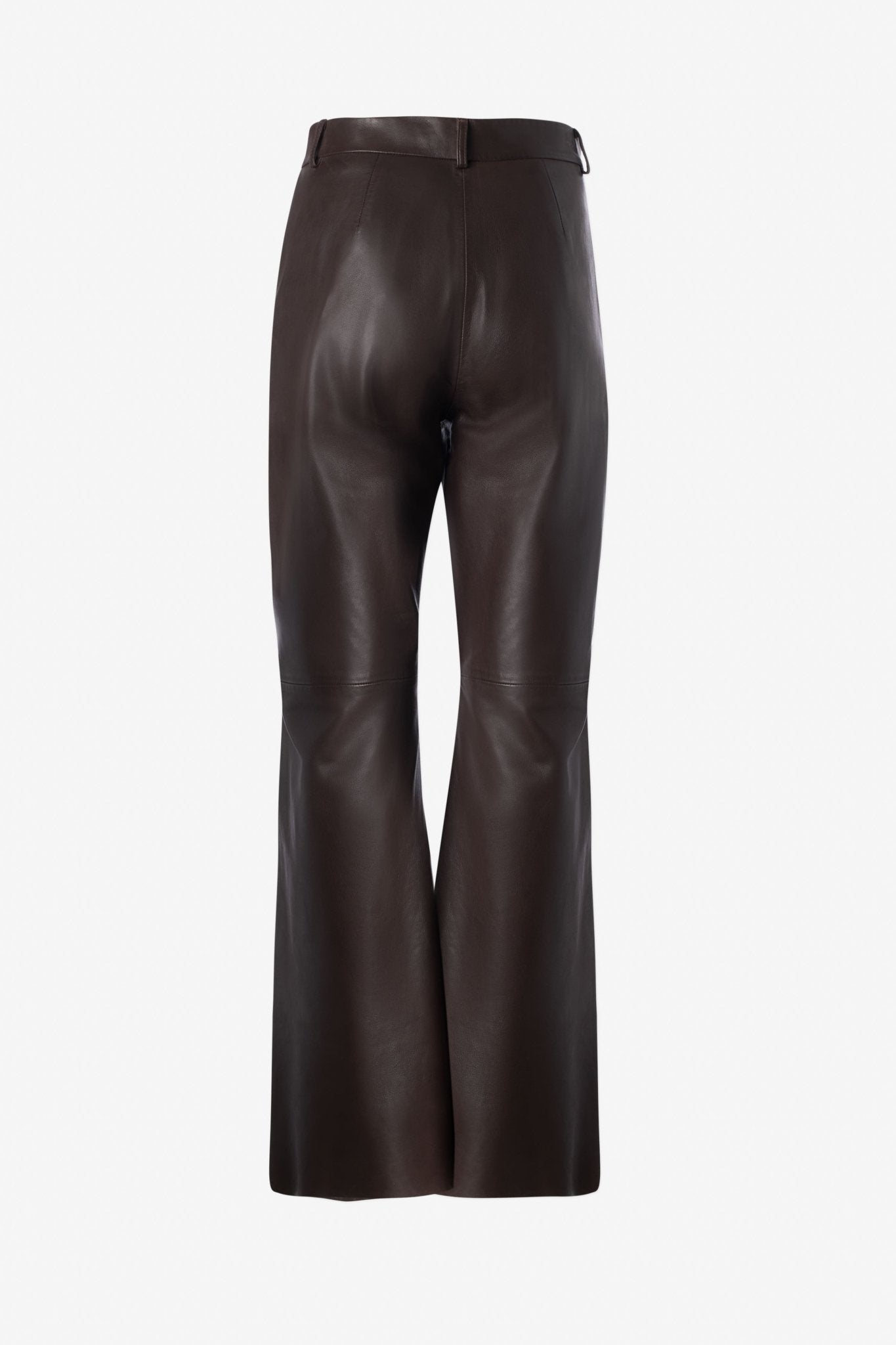 Straight Leg Leather Trousers With Cut At Hem - IRIS SETLAKWE - Banebrook Collections