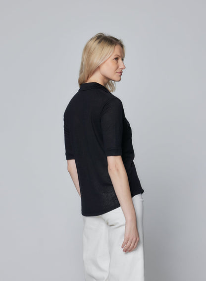 Stretch Linen 3/4 Sleeve Pocket Shirt - MAJESTIC FILATURES - Banebrook Collections