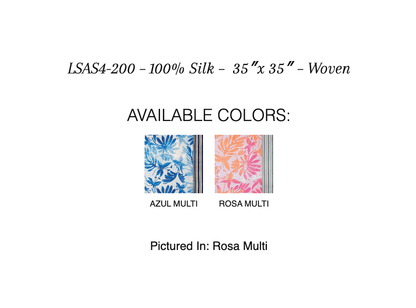 Tropical Floral Square Scarf - KINROSS CASHMERE - Banebrook Collections