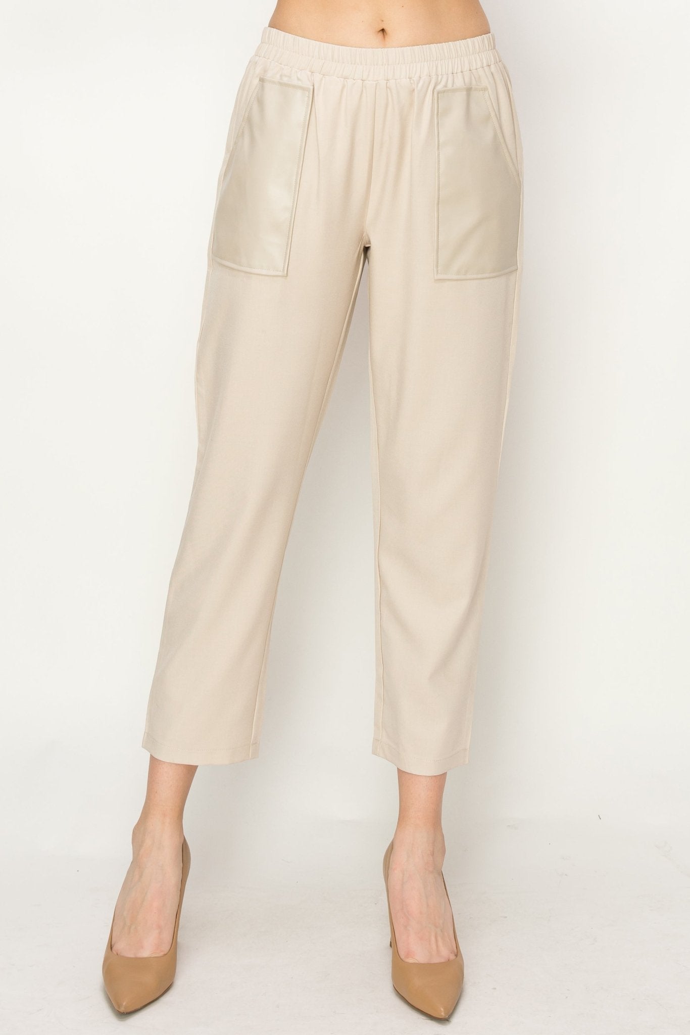 Willette Pant With Leather Pockets - JOH APPAREL - Banebrook Collections